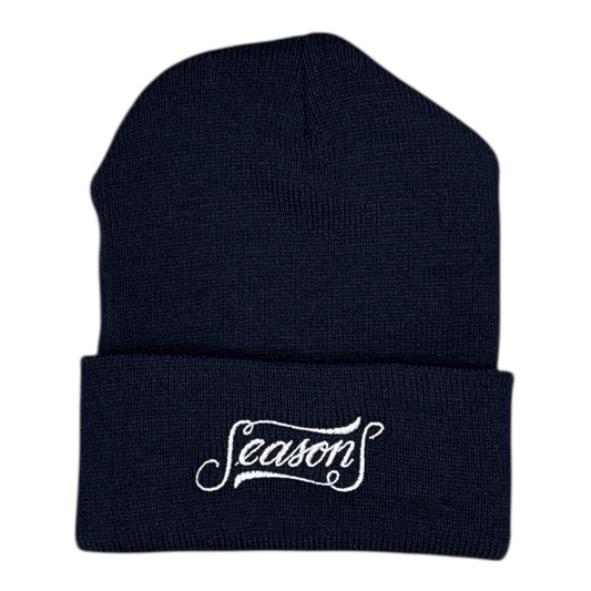 Seasons Dragonette Script Beanie- Navy