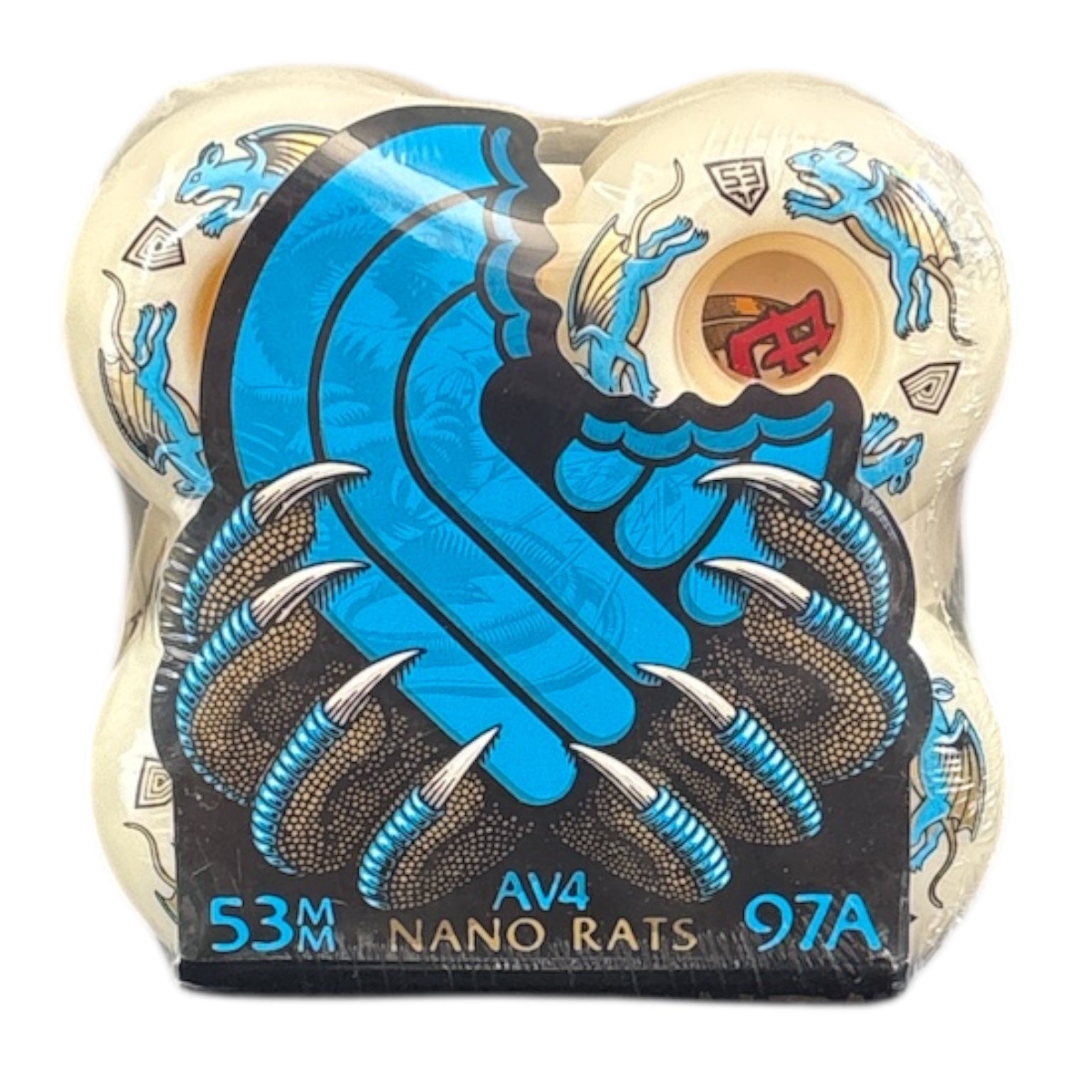 Powell Dragon Formula Blue Nano Rats AV4- 53mm x 39mm