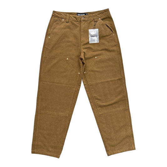 Light brown cotton pants with double knee