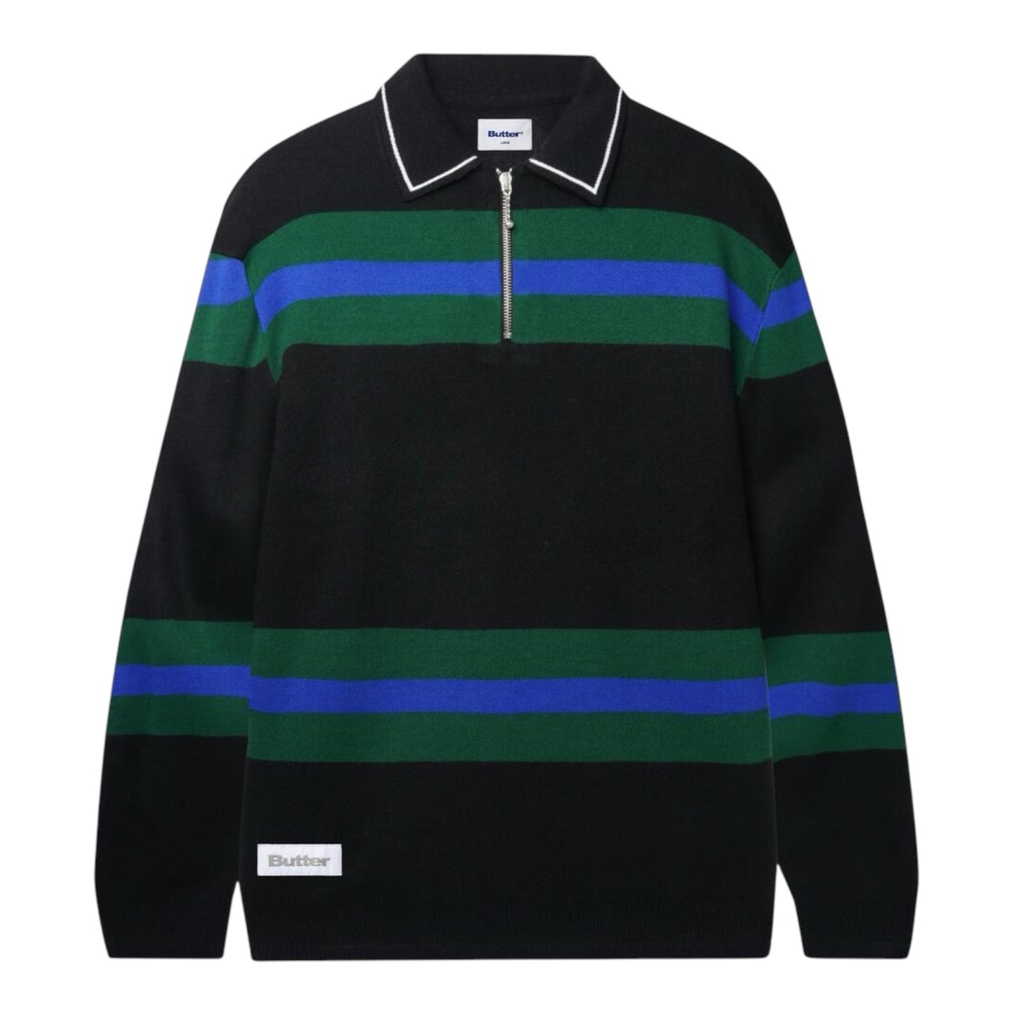 Butter Polo Knit Sweater- Black