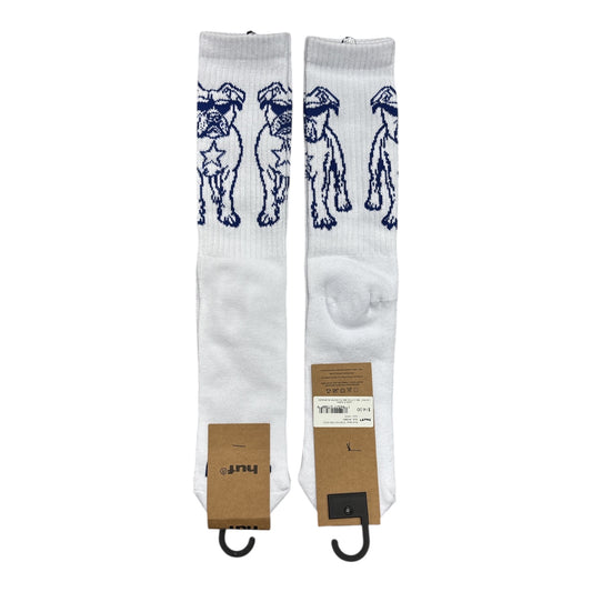 HUF Star Pup Crew Socks- White