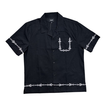 HUF Pinstrip EMB Resort Shirt- Black