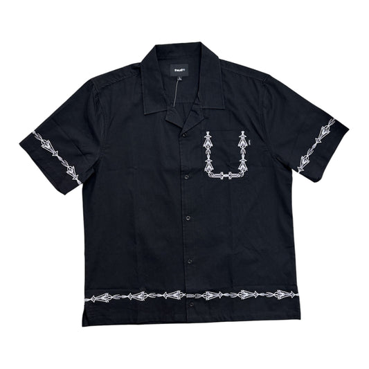 HUF Pinstrip EMB Resort Shirt- Black