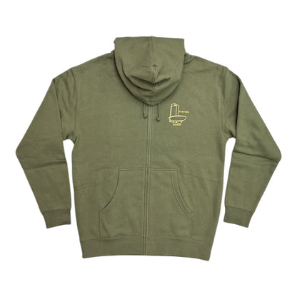 Seasons Corning Zip Hood- Army Green