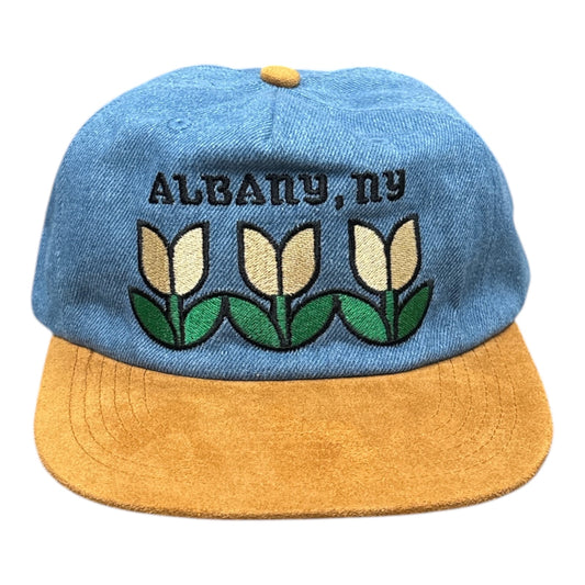 Hemstitch Mill Albany Tulips Hat- Denim