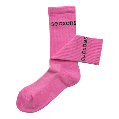 Seasons Little Font Sock- Pink/Brown