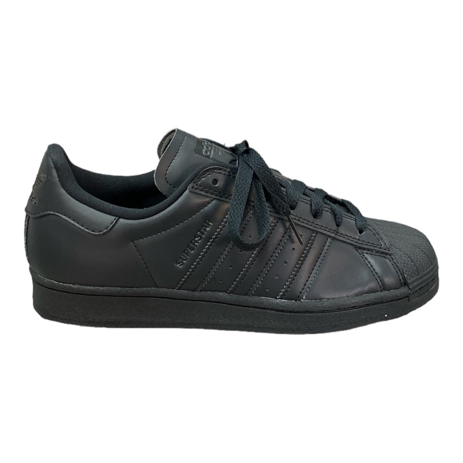 All Black Leather Adidas Superstar ADV Shoe