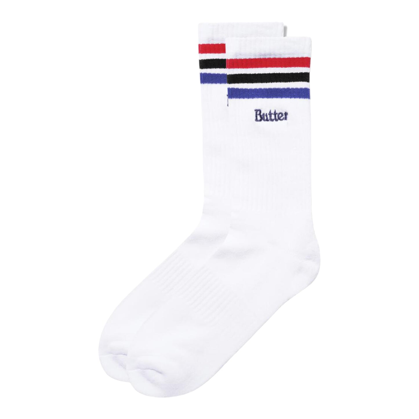 Butter Stripe Socks- White