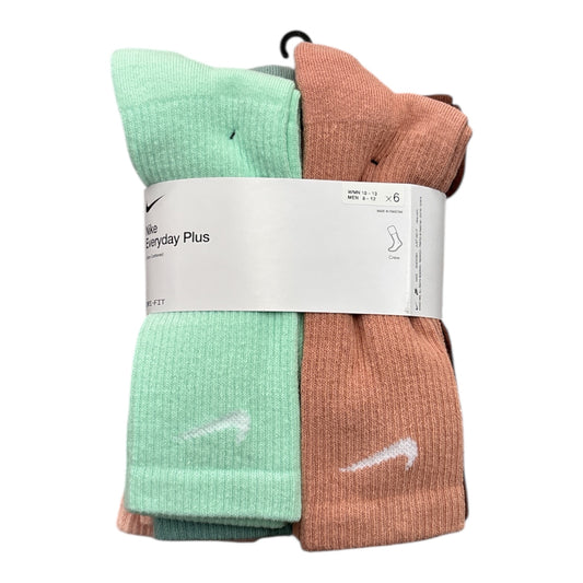 Nike SB Everyday Max Lightweight Crew Socks 6 Pack- Teal/Brown Variety