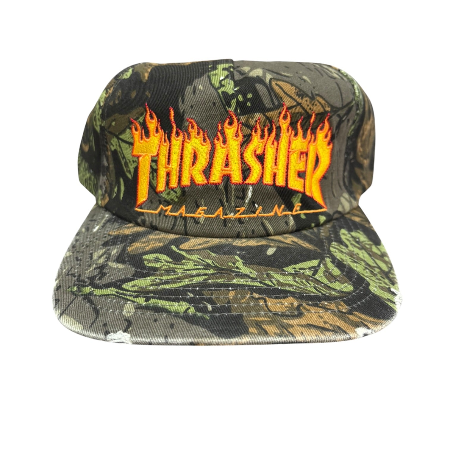 Thrasher Flame Distressed Hat- Camo