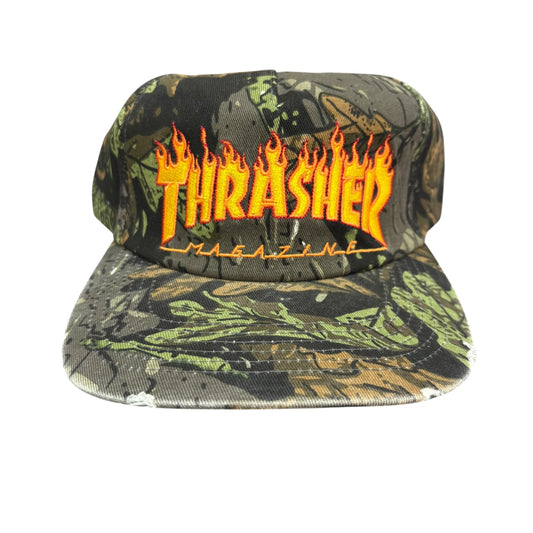 Thrasher Flame Distressed Hat- Camo