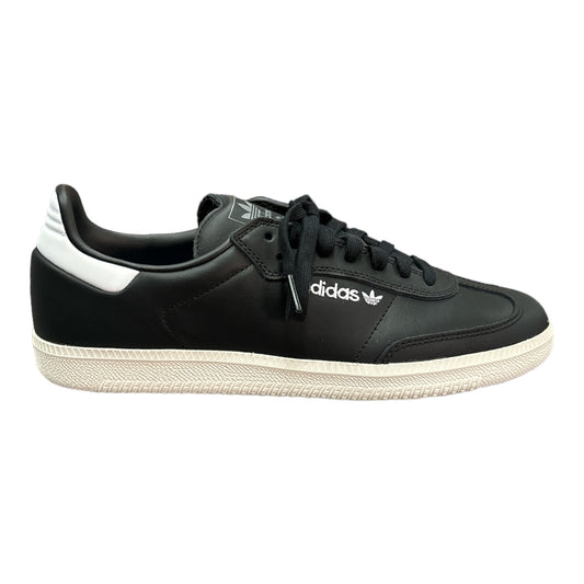 Adidas Samba in Black Leather with a White Outsole. 
