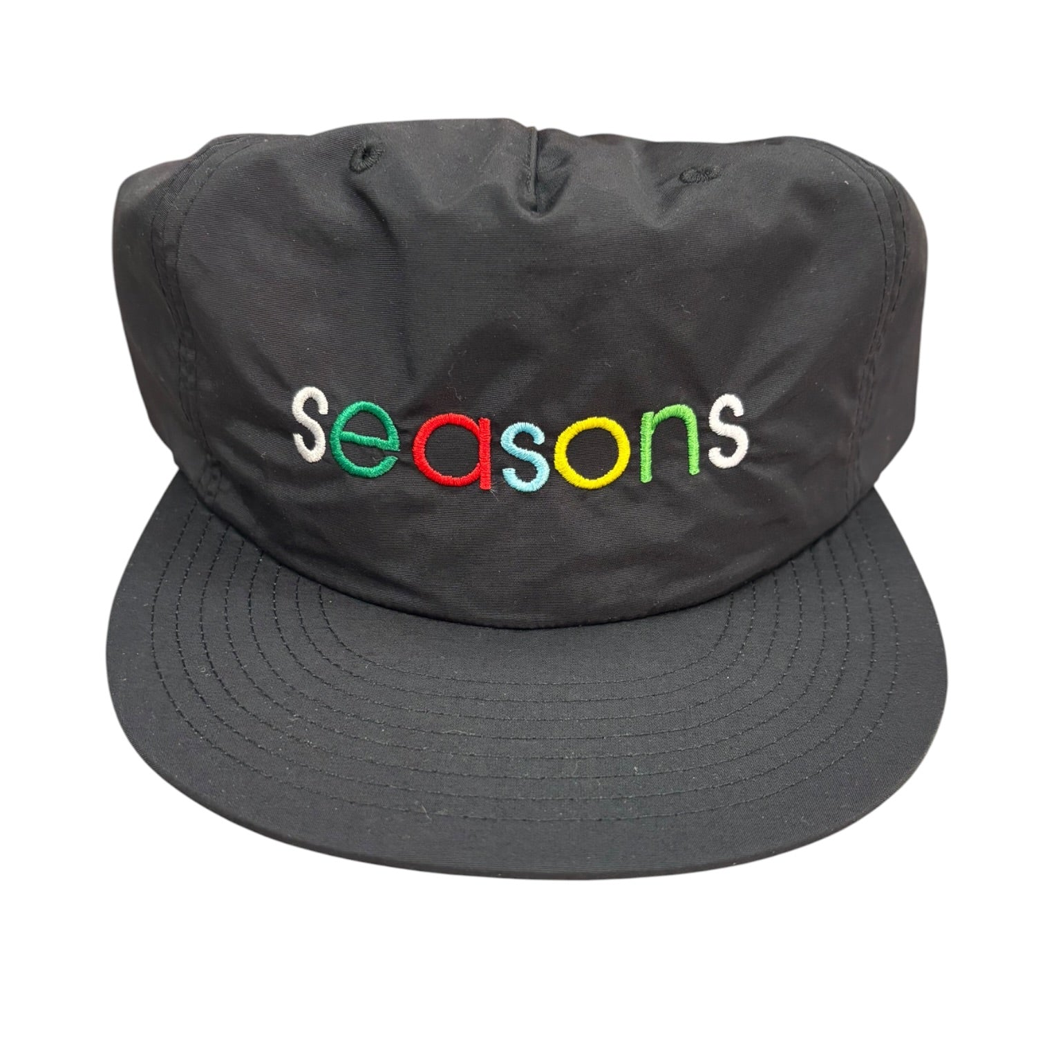 Seasons Stamp Nylon Hat- Black