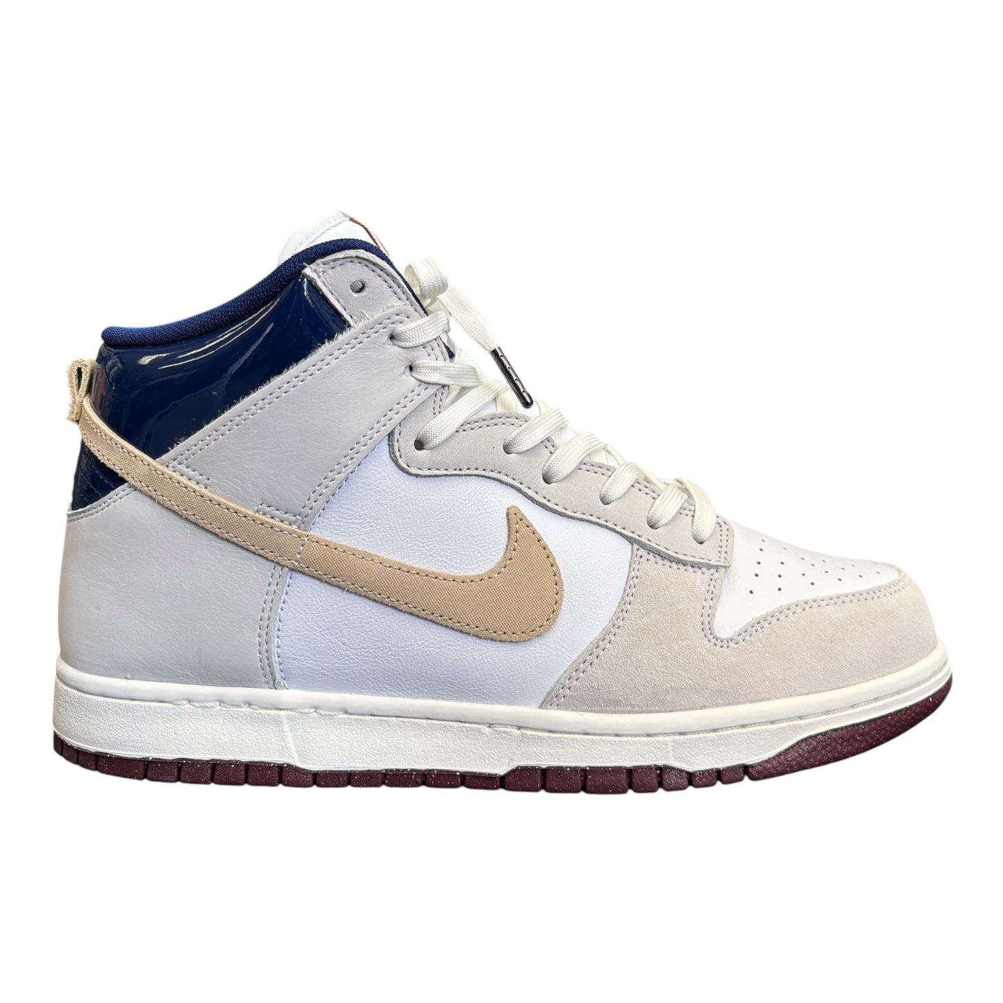Nike SB Dunk High Pro QS "Beyond"- White/Ivory-Sand Dune-Blue Void