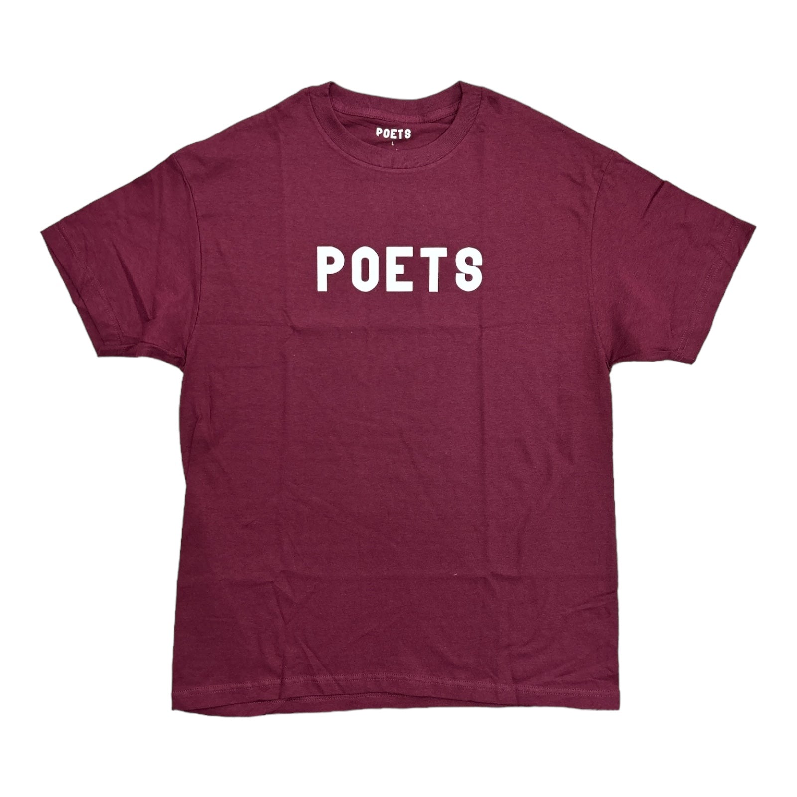 Poets Tee OG Flock Maroon Front