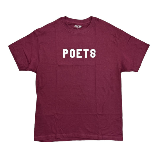 Poets Tee OG Flock Maroon Front