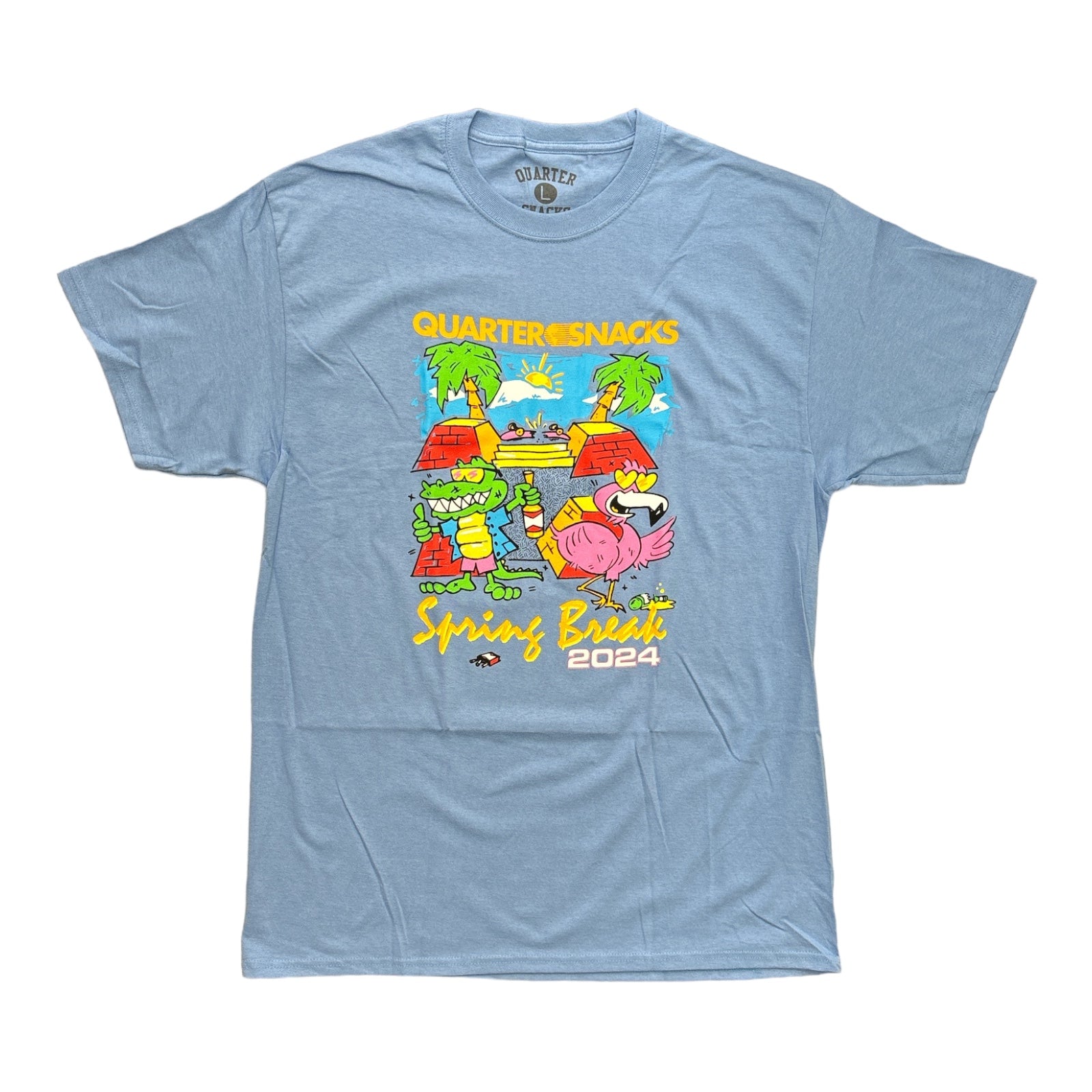 Quartersnacks Spring Break 2024 Tee Powder Blue FRONT