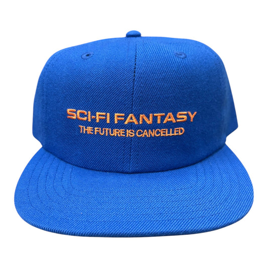 Sci-Fi Fantasy Future is Cancelled Hat Blue FRONT