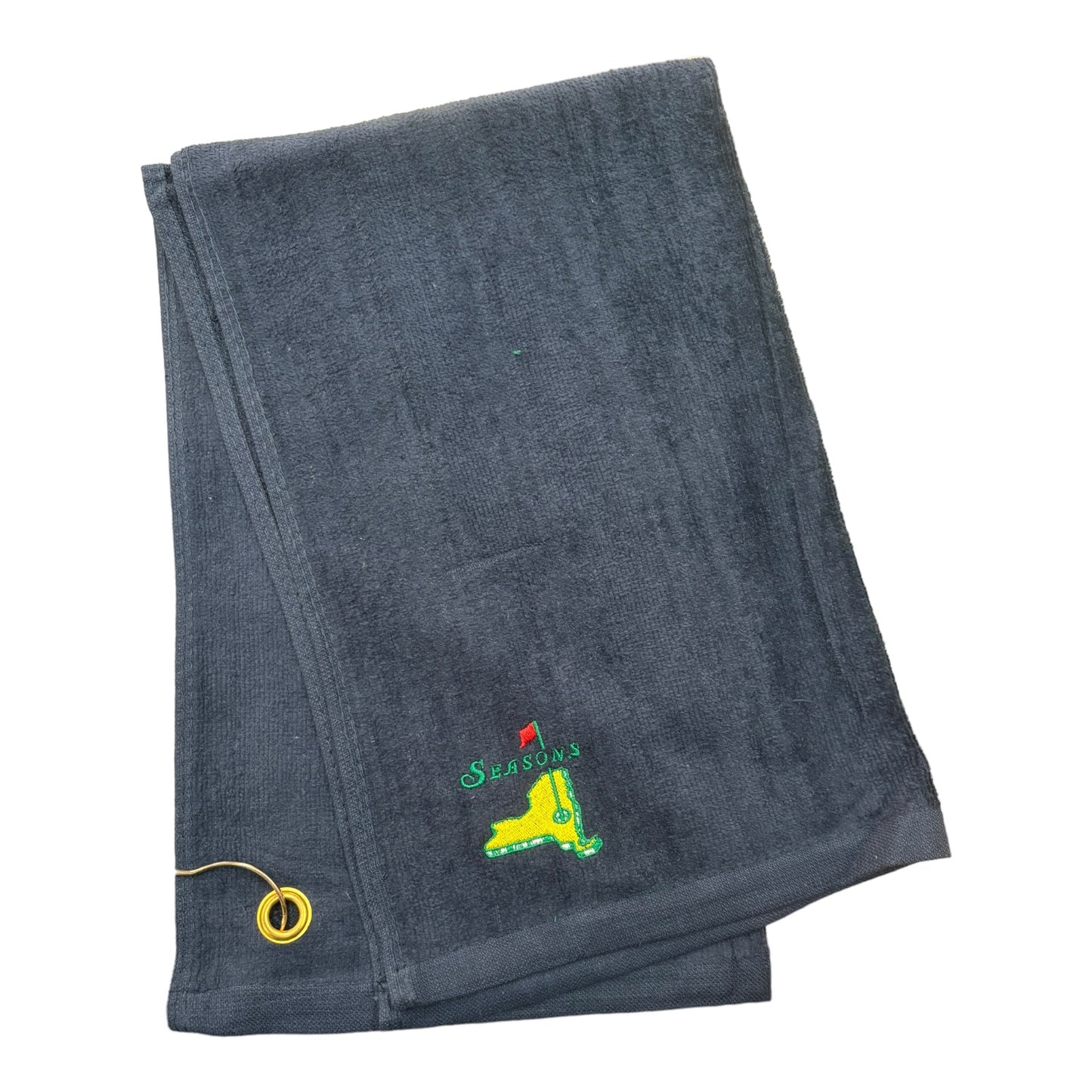 Seasons Embroidered Golf Towel Navy DETAIL