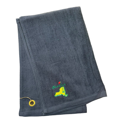 Seasons Embroidered Golf Towel Navy DETAIL