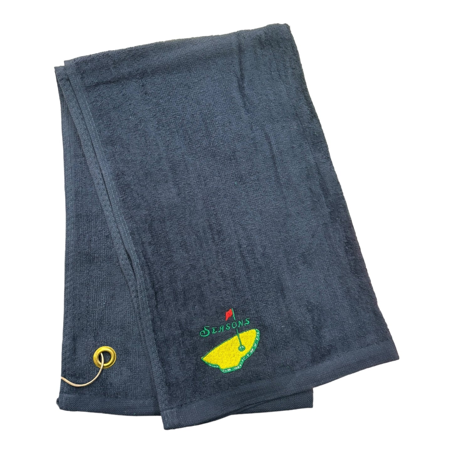 Seasons Embroidered Golf Towel Navy FRONT