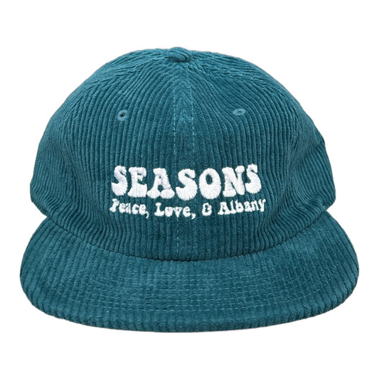 Seasons Peace, Love, & Albany Cord Hat Atlantic FRONT