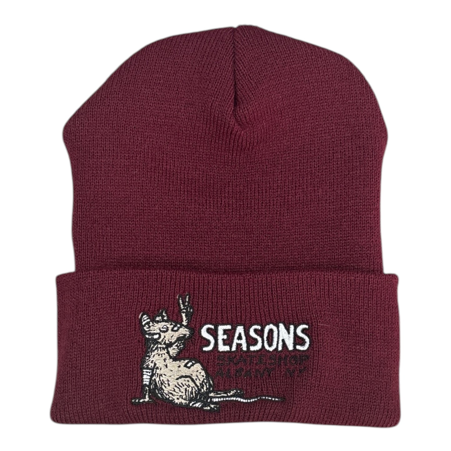 Seasons Rat Beanie Burgundy FRONT