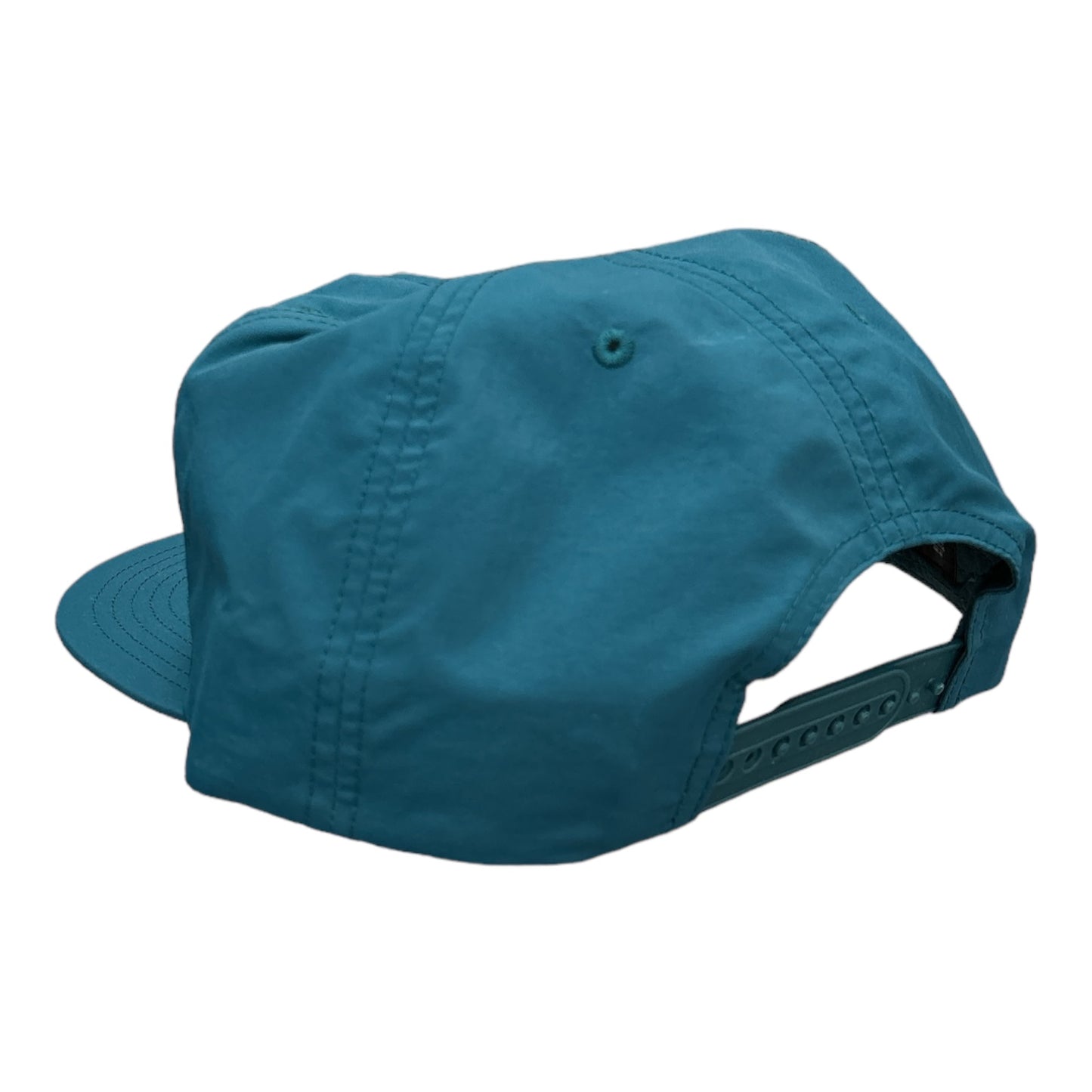 Seasons Script Logo Nylon Hat Teal Back