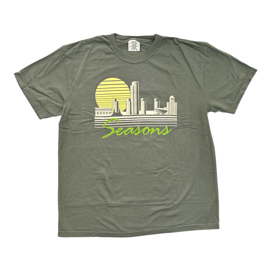 Seasons Skyline Tee- Sage FRONT