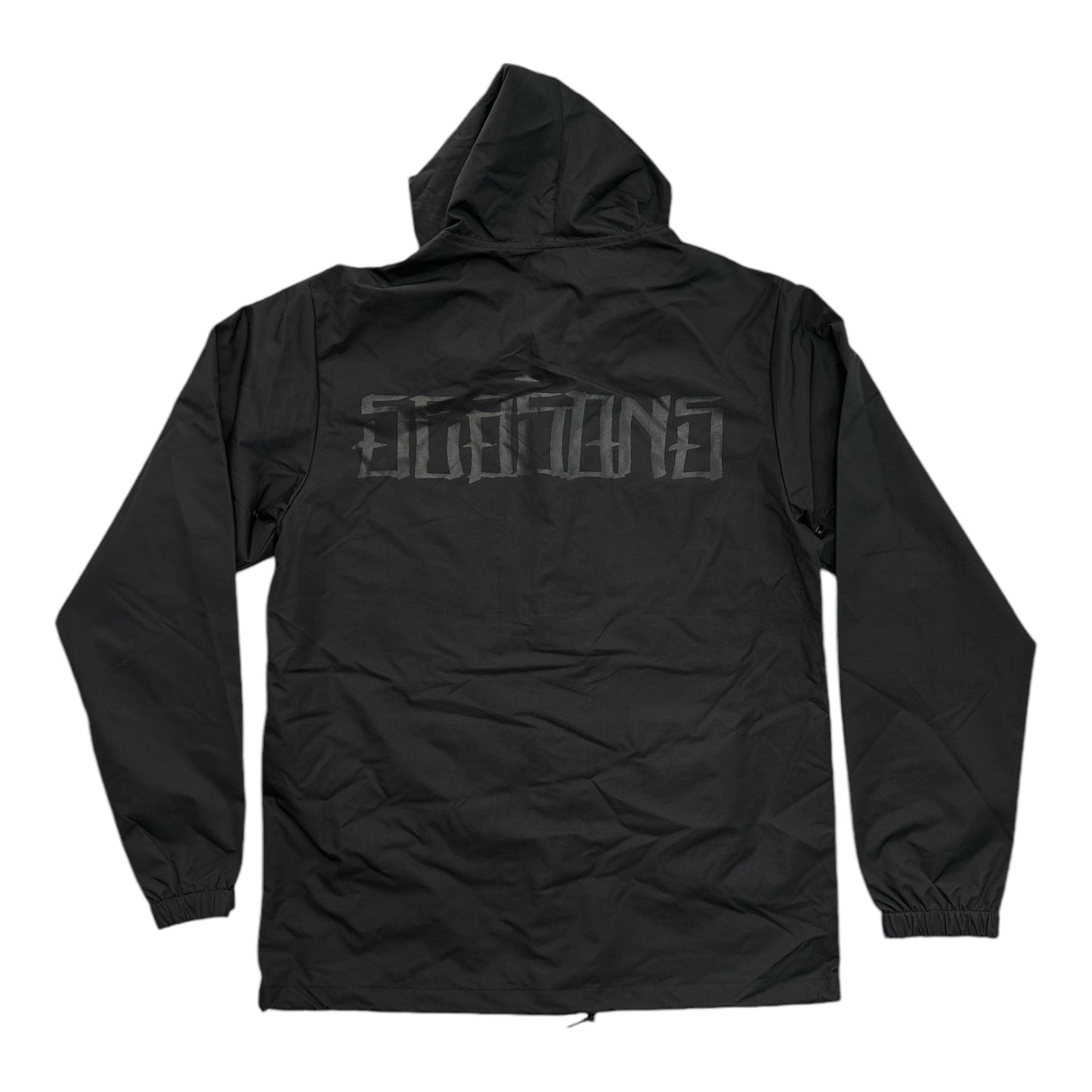 Seasons Stain Font Hooded Jacket- Black BACK