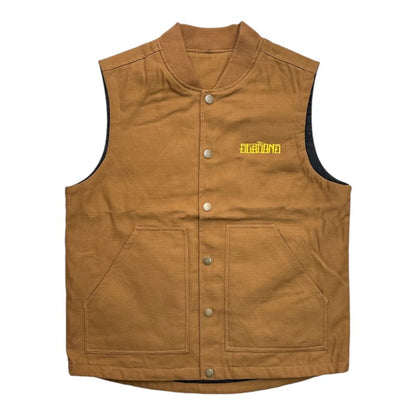 Seasons Stain Font Work Vest- Saddle FRONT