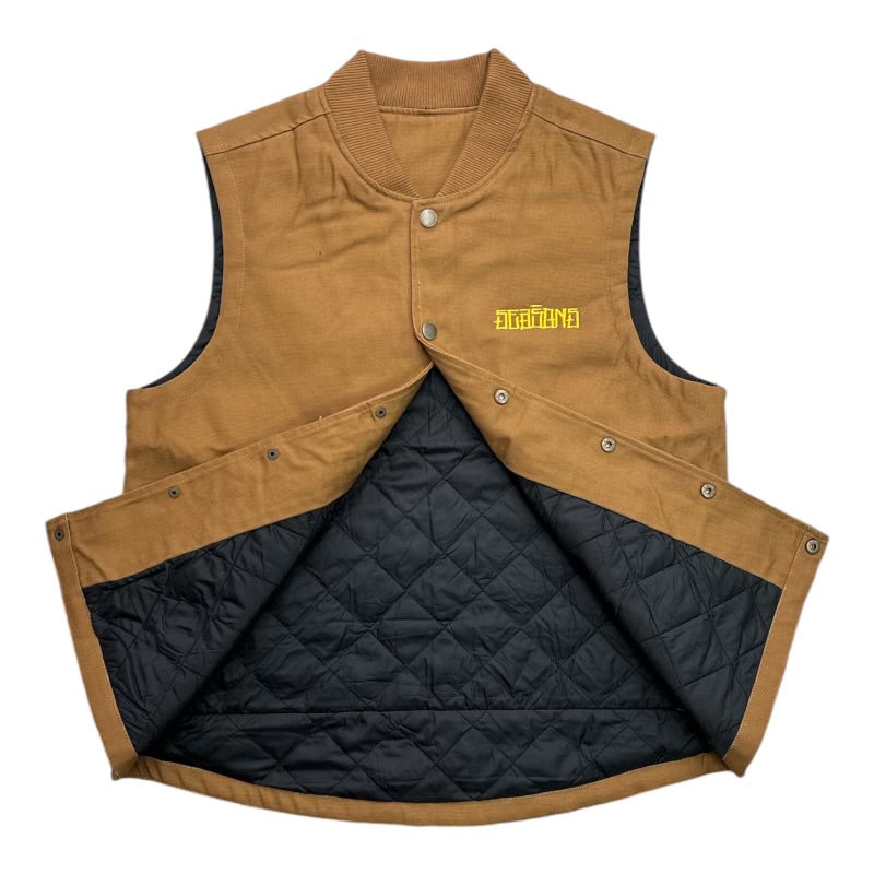 Seasons Stain Font Work Vest- Saddle OPEN