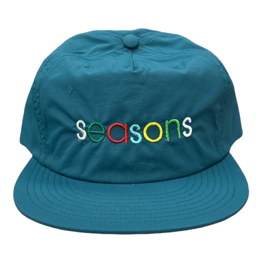 Seasons Stamp Font Hat Teal FRONT