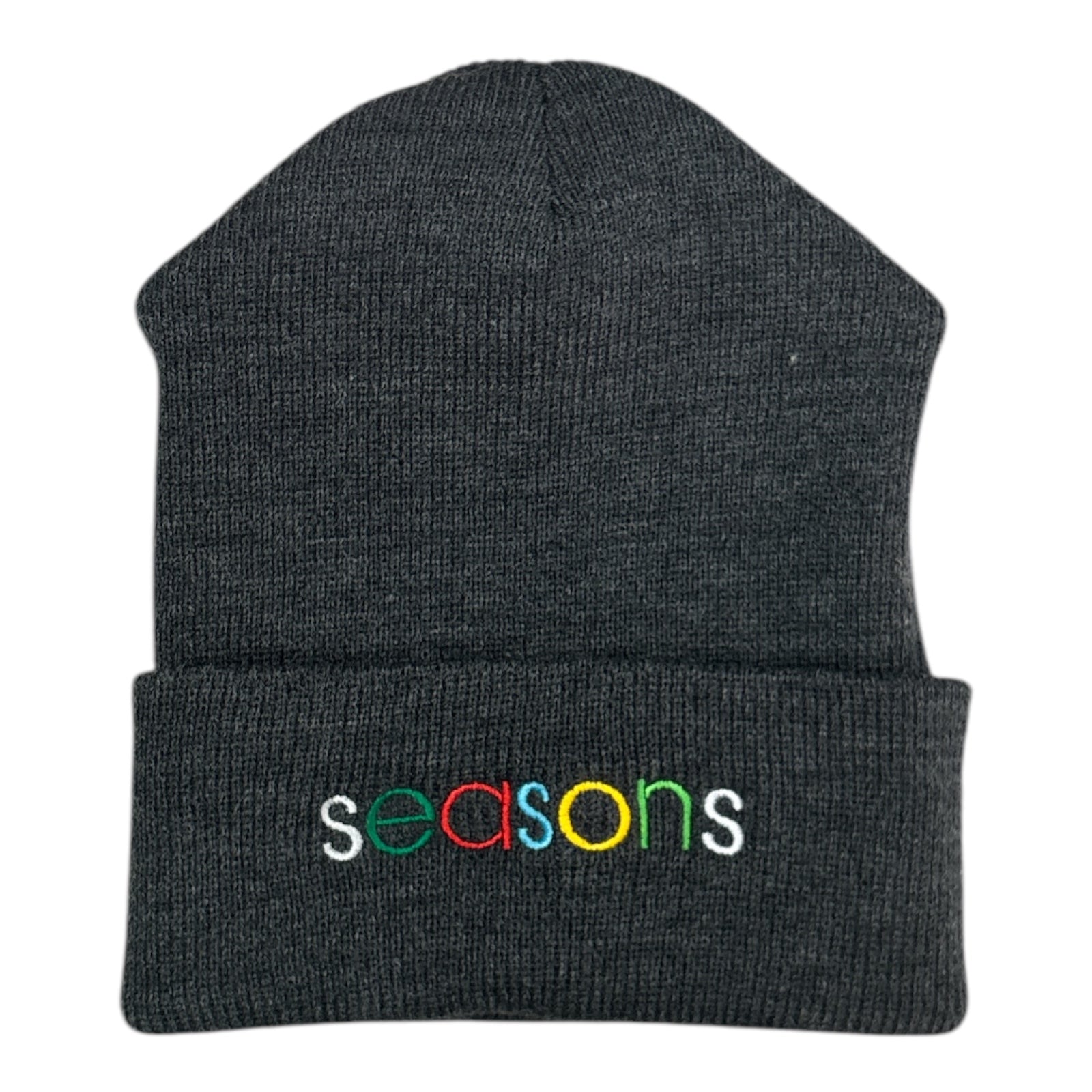 Seasons Stamp Logo Beanie Gunmetal FRONT