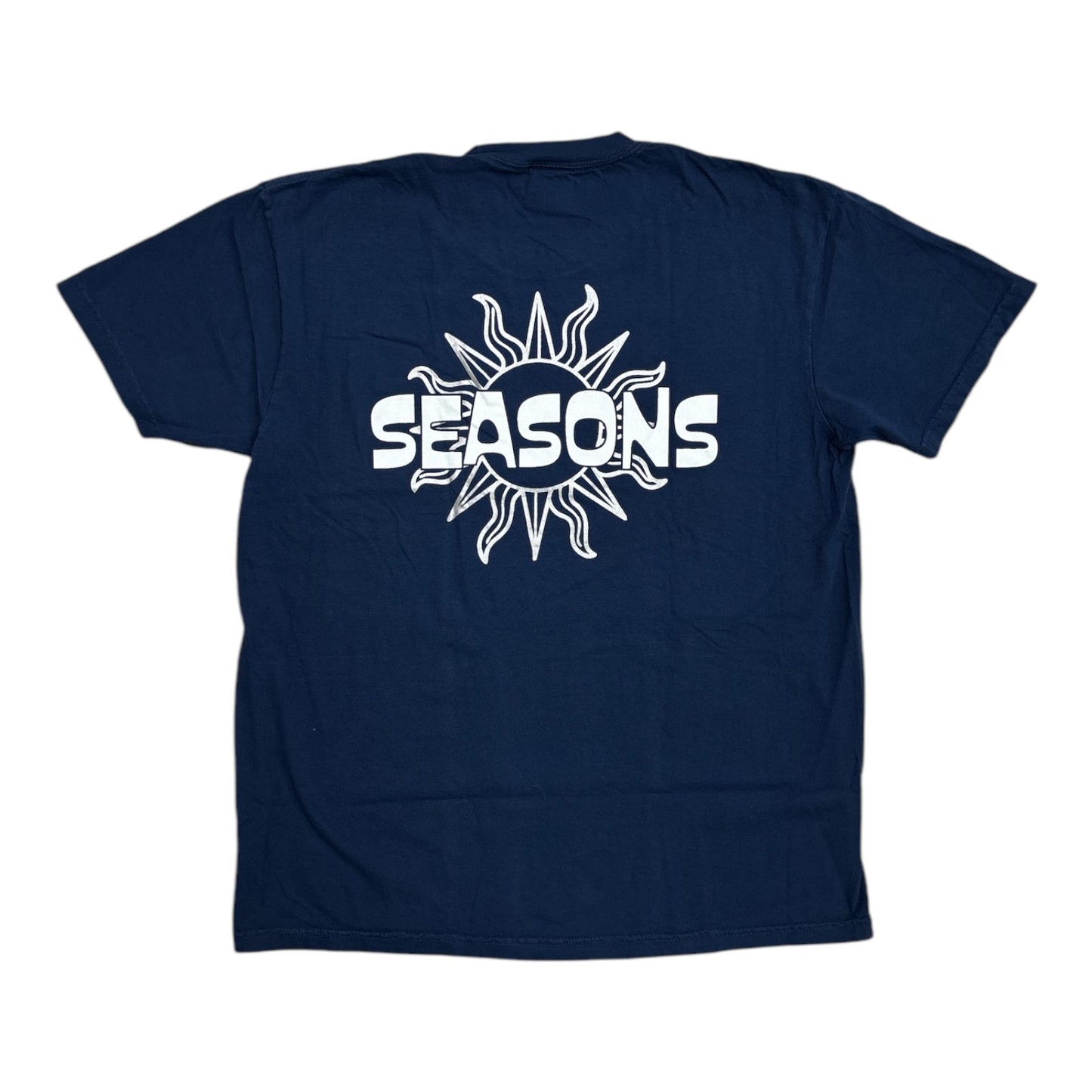 Seasons Sun Logo Pocket Tee- Navy BACK