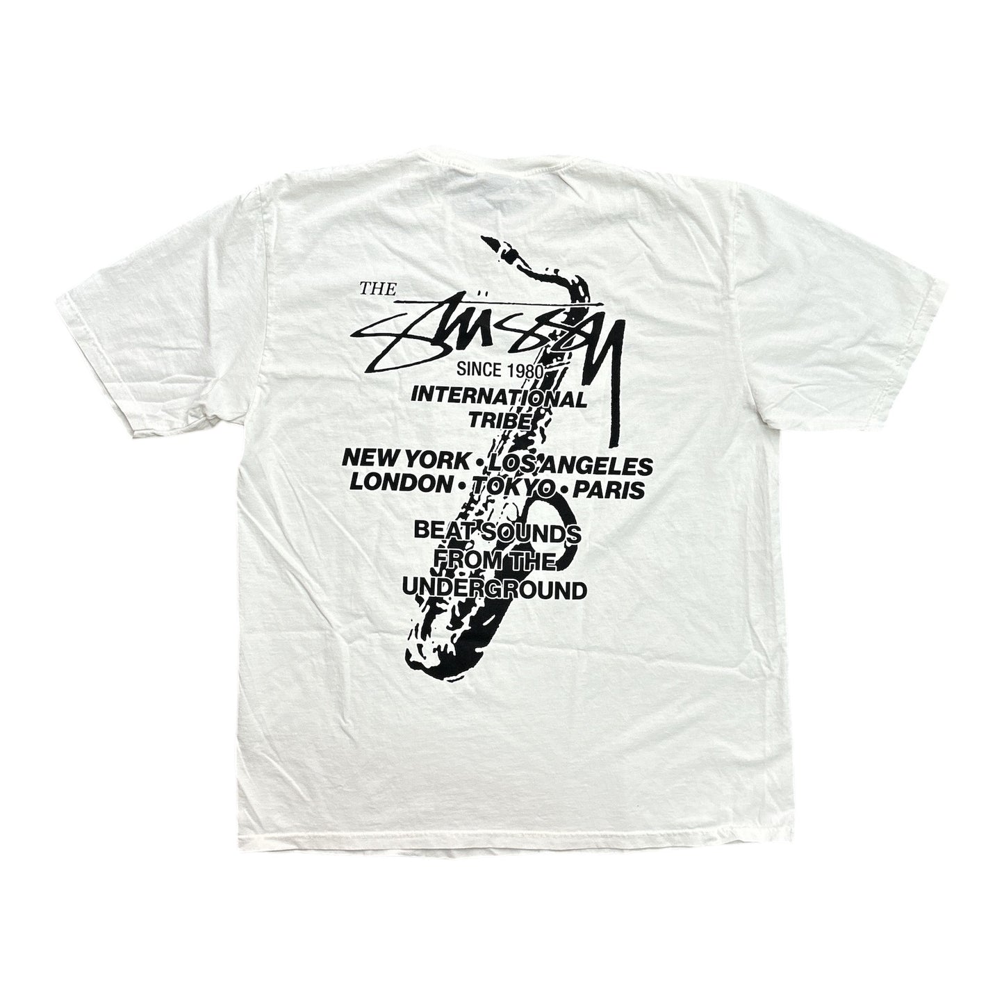 Stussy Beat Sounds Tee Pigment Dye- Natural BACK