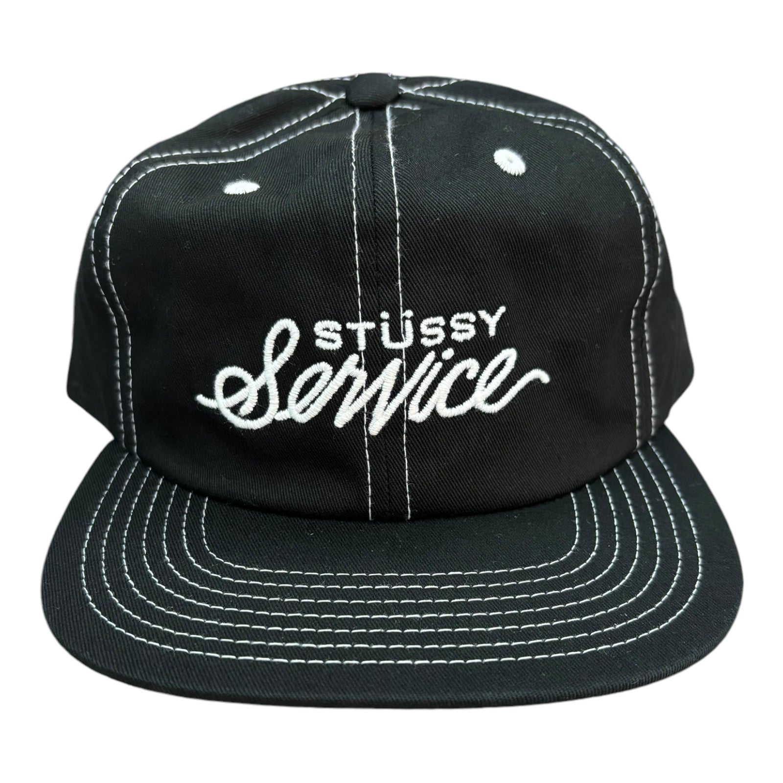 Stussy Mid Depth Service Hat- True Black FRONT