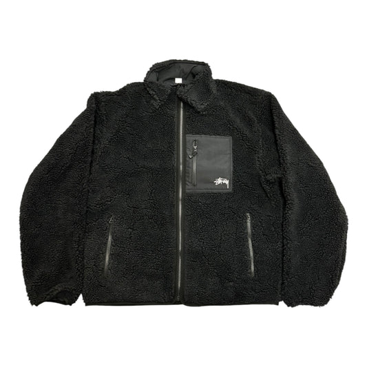 Stussy Sherpa Reversible Jacket- Black FRONT