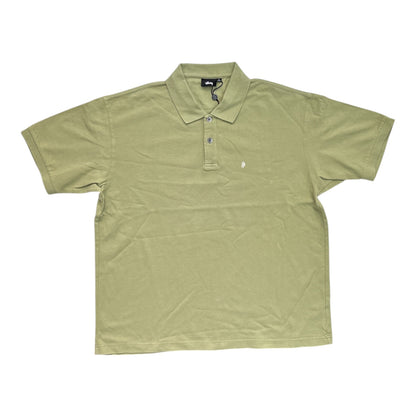 Green polo shirt on a white background
