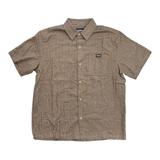 Theories Avignon Flannel Short Sleeve Button Up Apricot Front