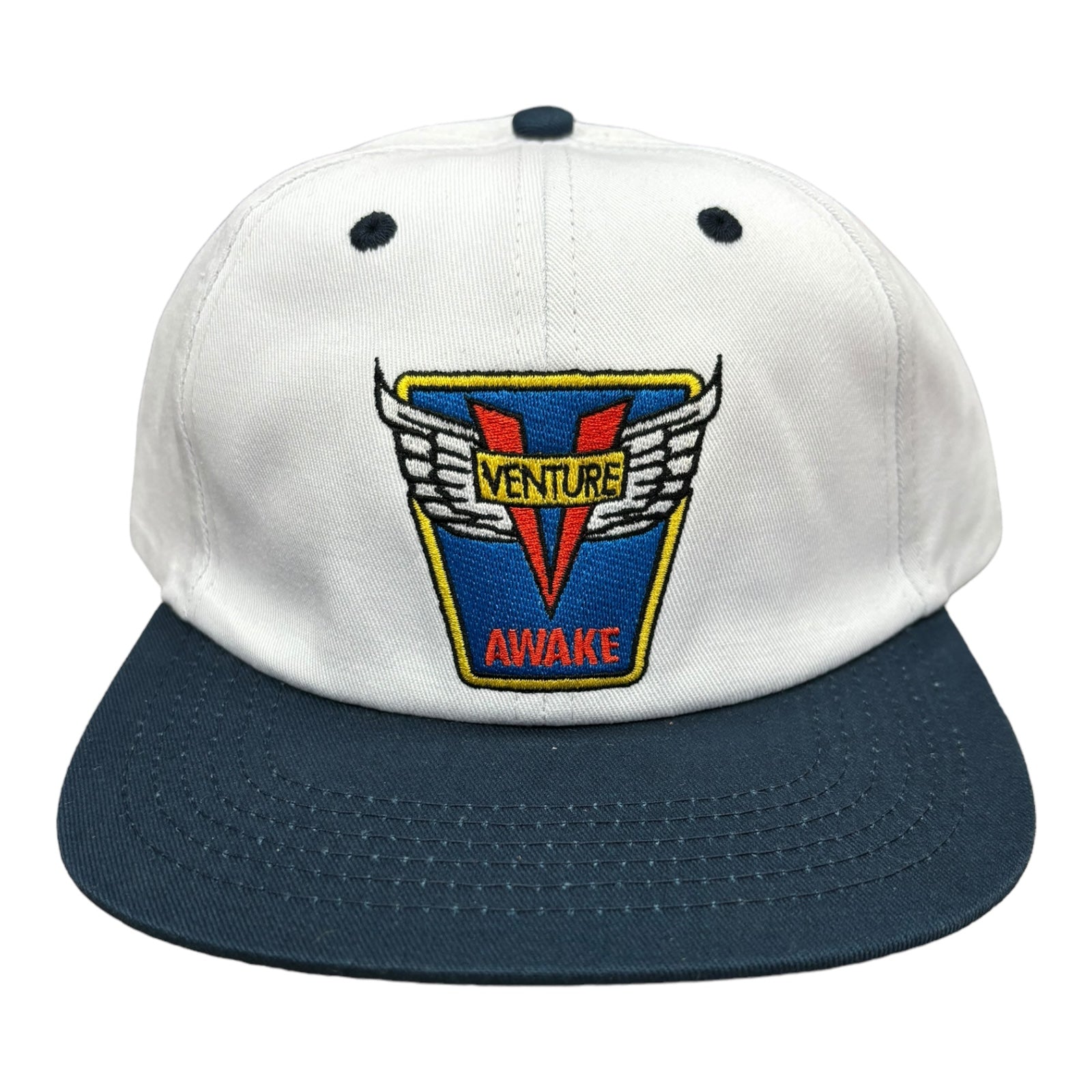 Venture Emblem Hat White/Navy FRONT